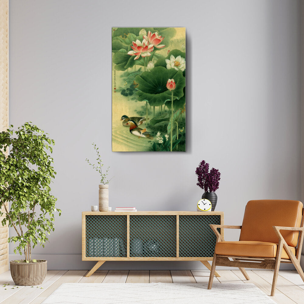 Chinese Gongbi 9 Lotus Flower