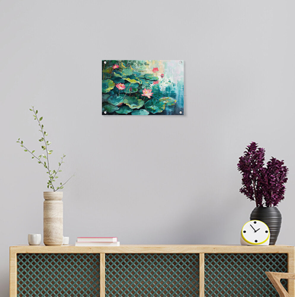 Large Water Lily Pond - Acrylic Wall Photo