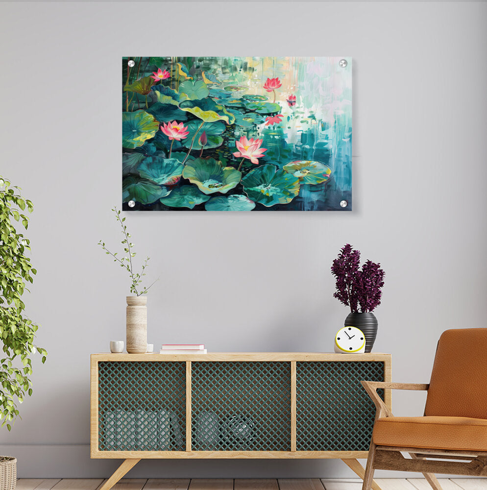 Large Water Lily Pond - Acrylic Wall Photo