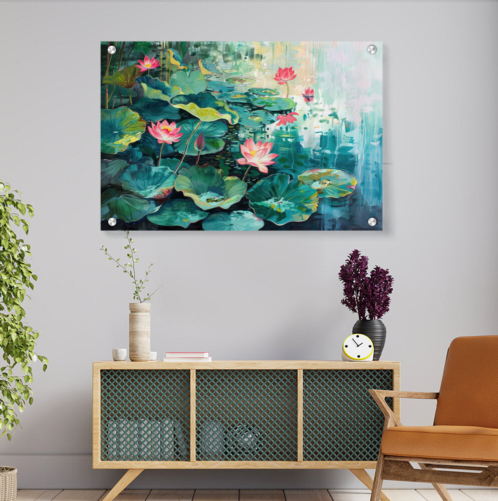 Large Water Lily Pond - Acrylic Wall Photo