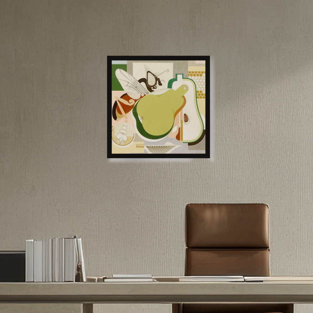 Wasp And Pear - Framed Canvas