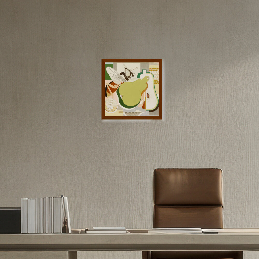 Wasp And Pear - Framed Canvas