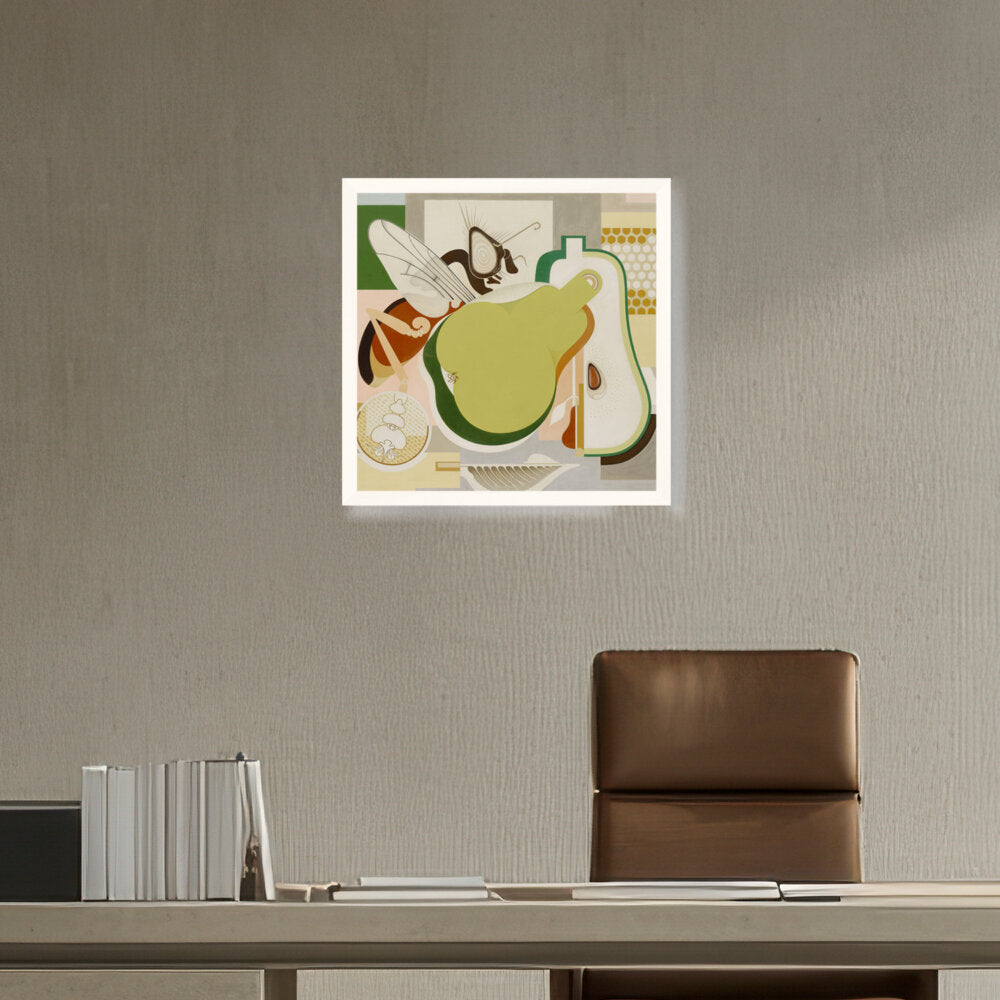 Wasp And Pear - Framed Canvas