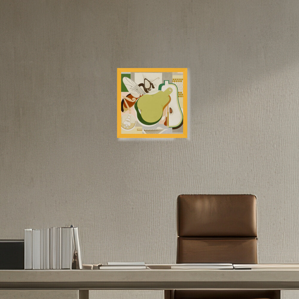 Wasp And Pear - Framed Canvas