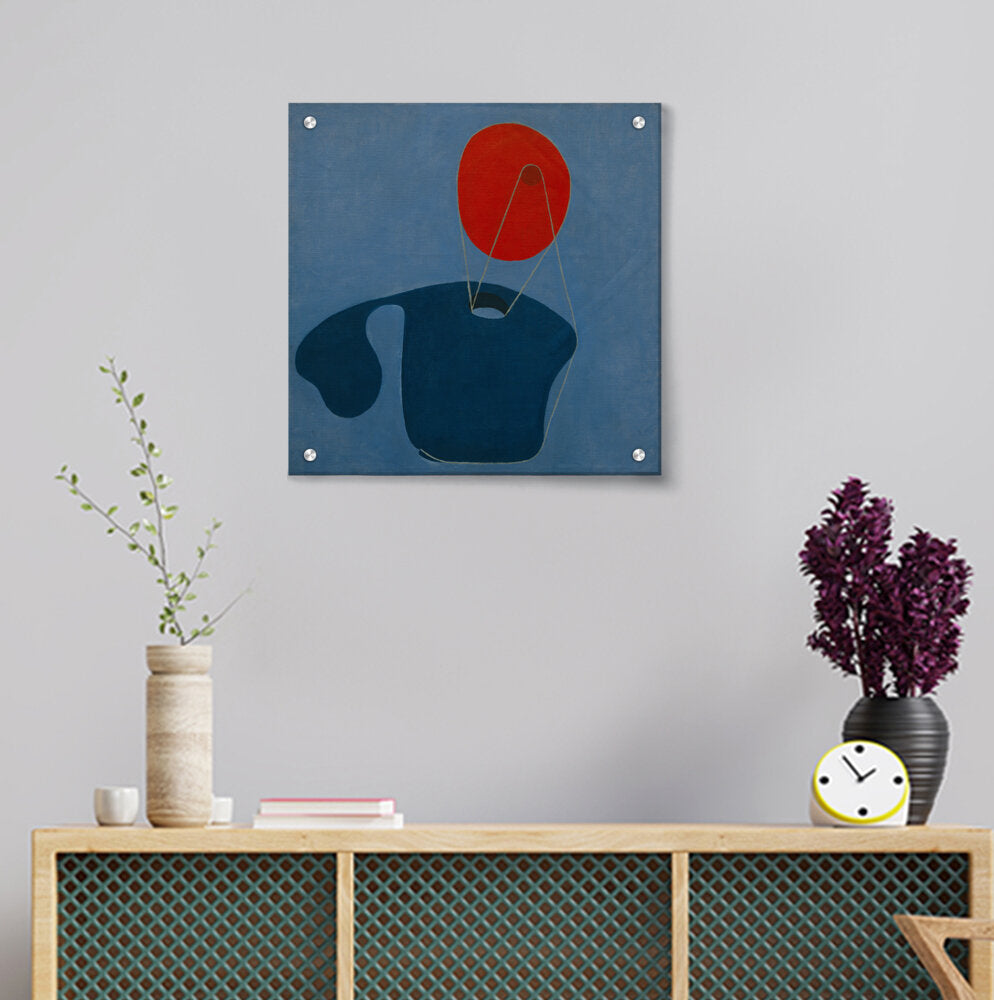 Red Head Blue - Acrylic Wall Photo