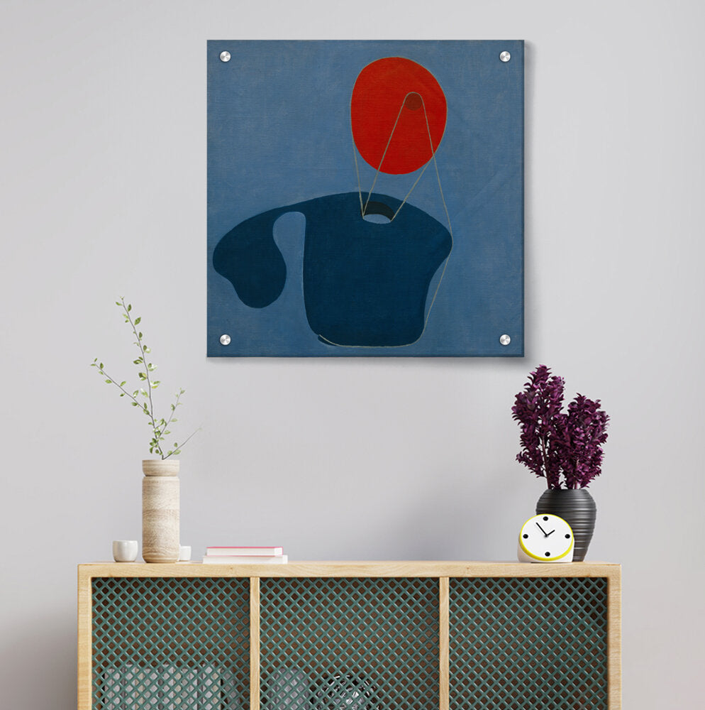 Red Head Blue - Acrylic Wall Photo