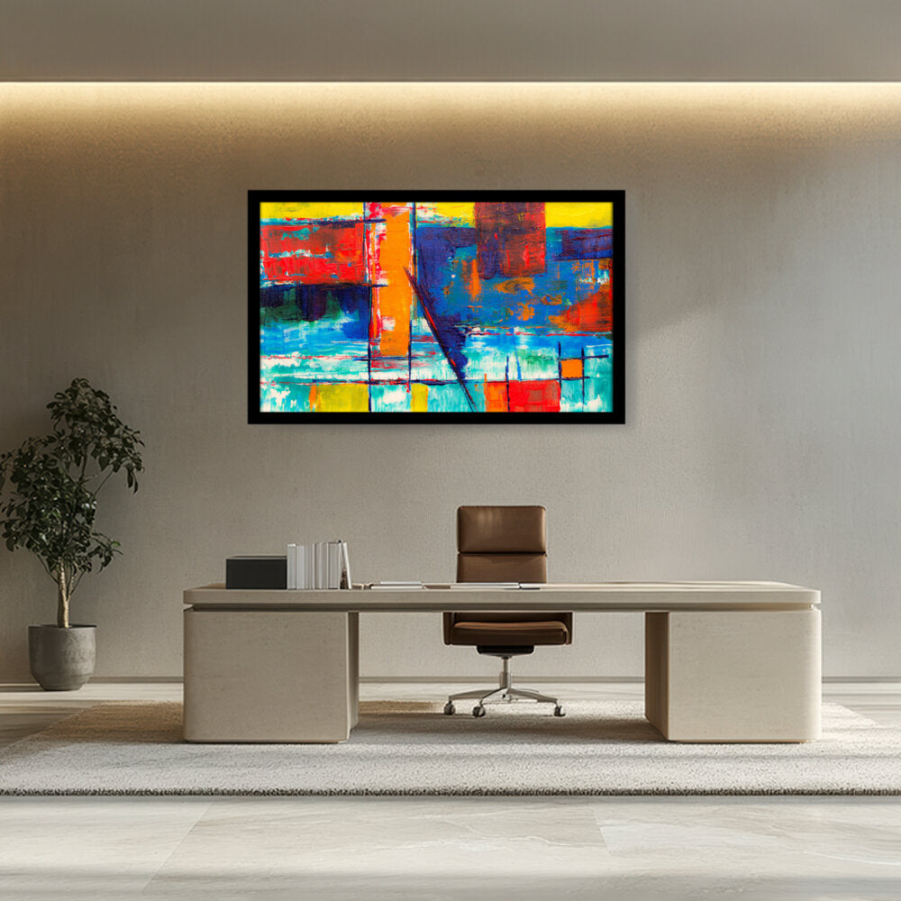 Multicolored Abstract - Framed Canvas