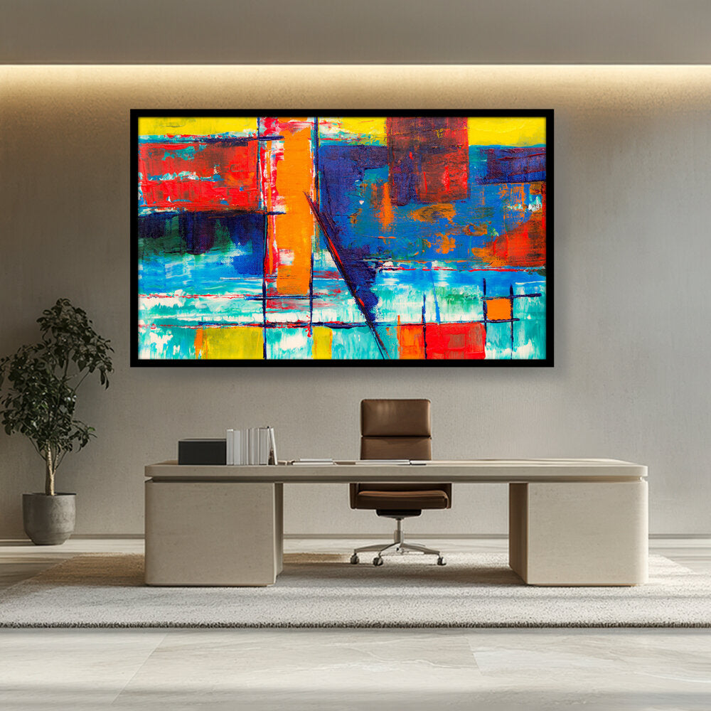 Multicolored Abstract - Framed Canvas
