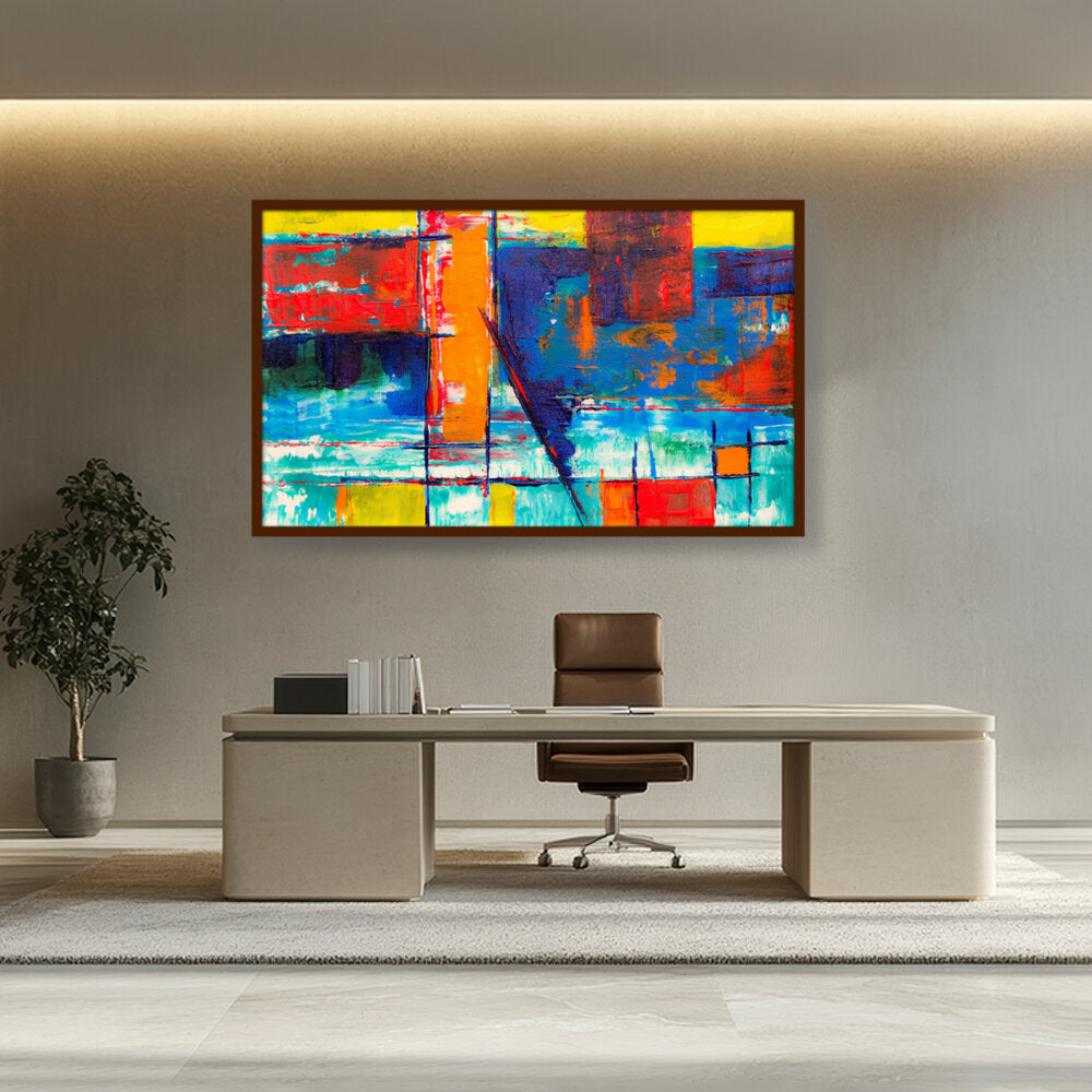 Multicolored Abstract - Framed Canvas