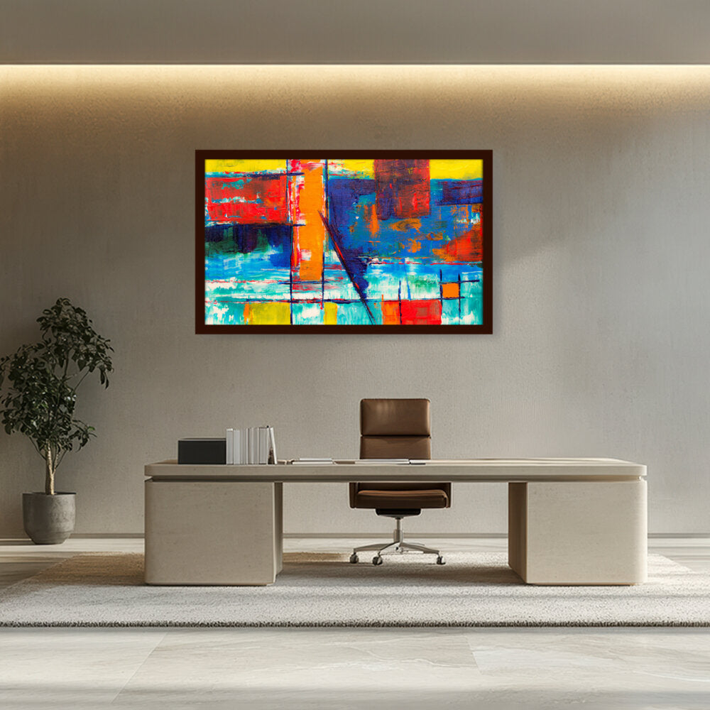 Multicolored Abstract - Framed Canvas