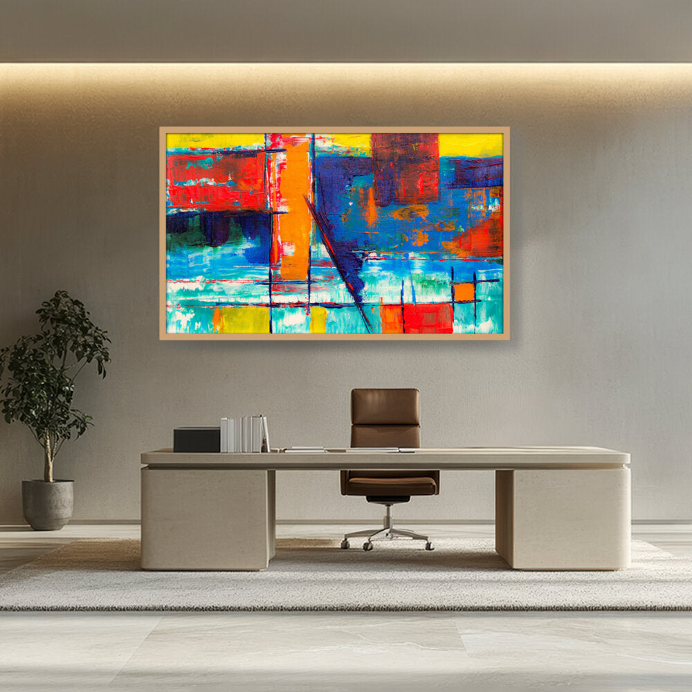 Multicolored Abstract - Framed Canvas