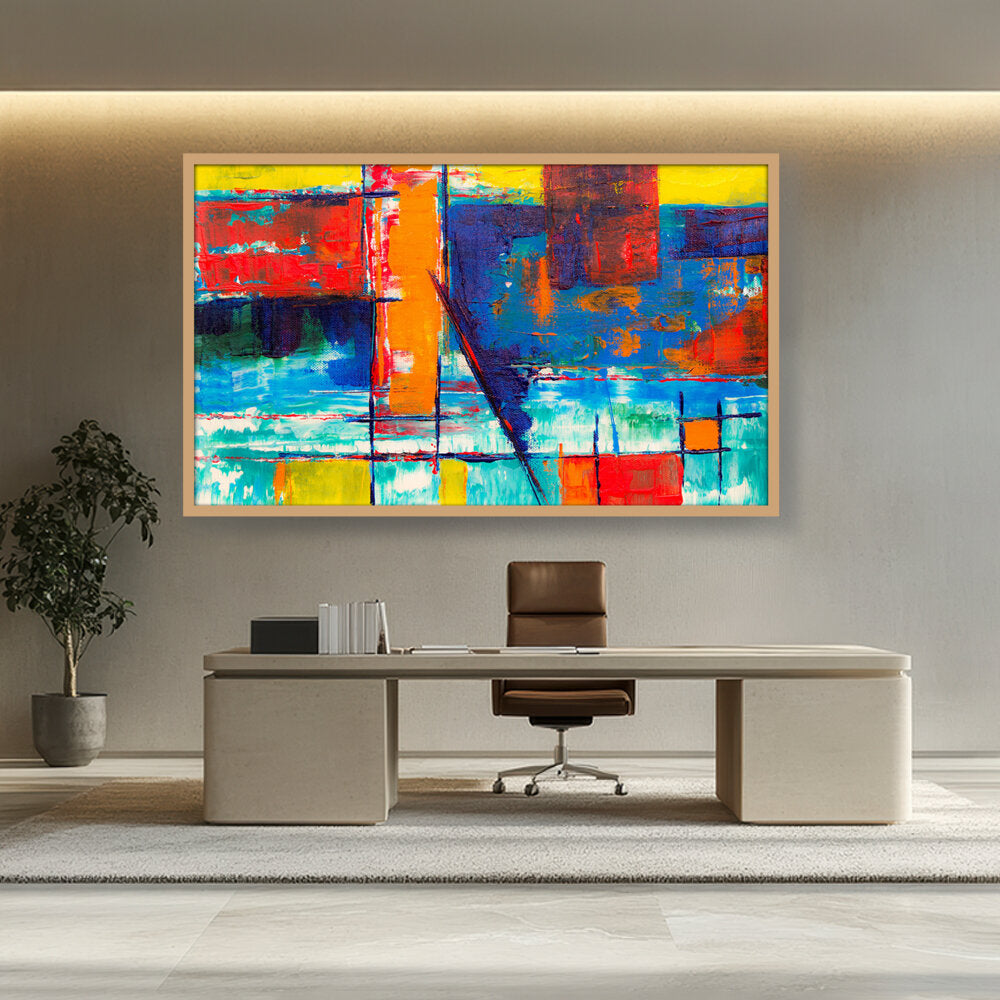 Multicolored Abstract - Framed Canvas