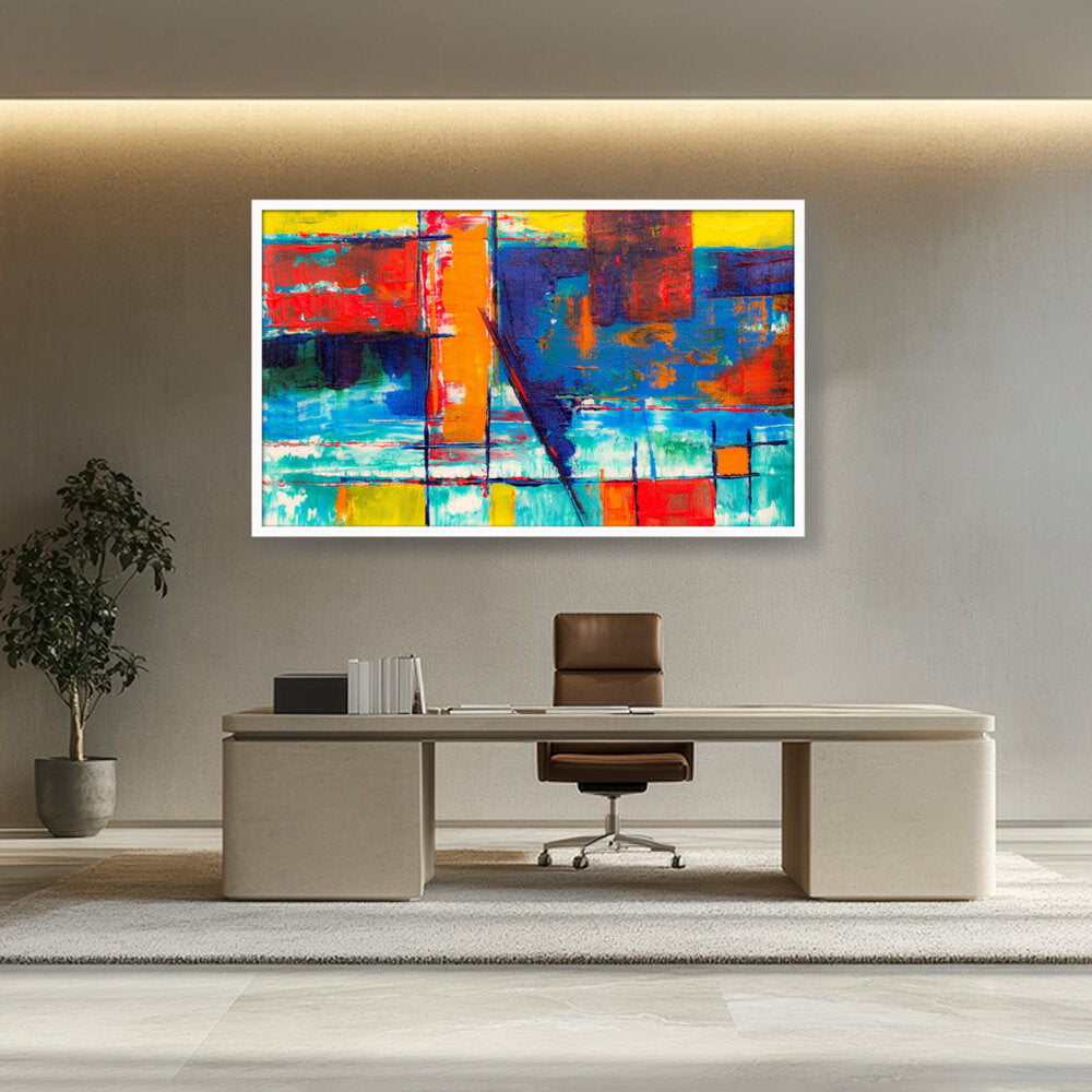Multicolored Abstract - Framed Canvas