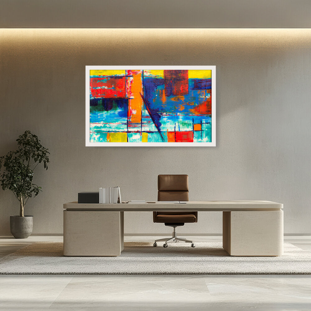 Multicolored Abstract - Framed Canvas