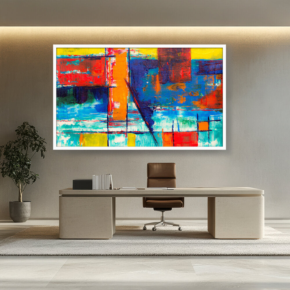 Multicolored Abstract - Framed Canvas