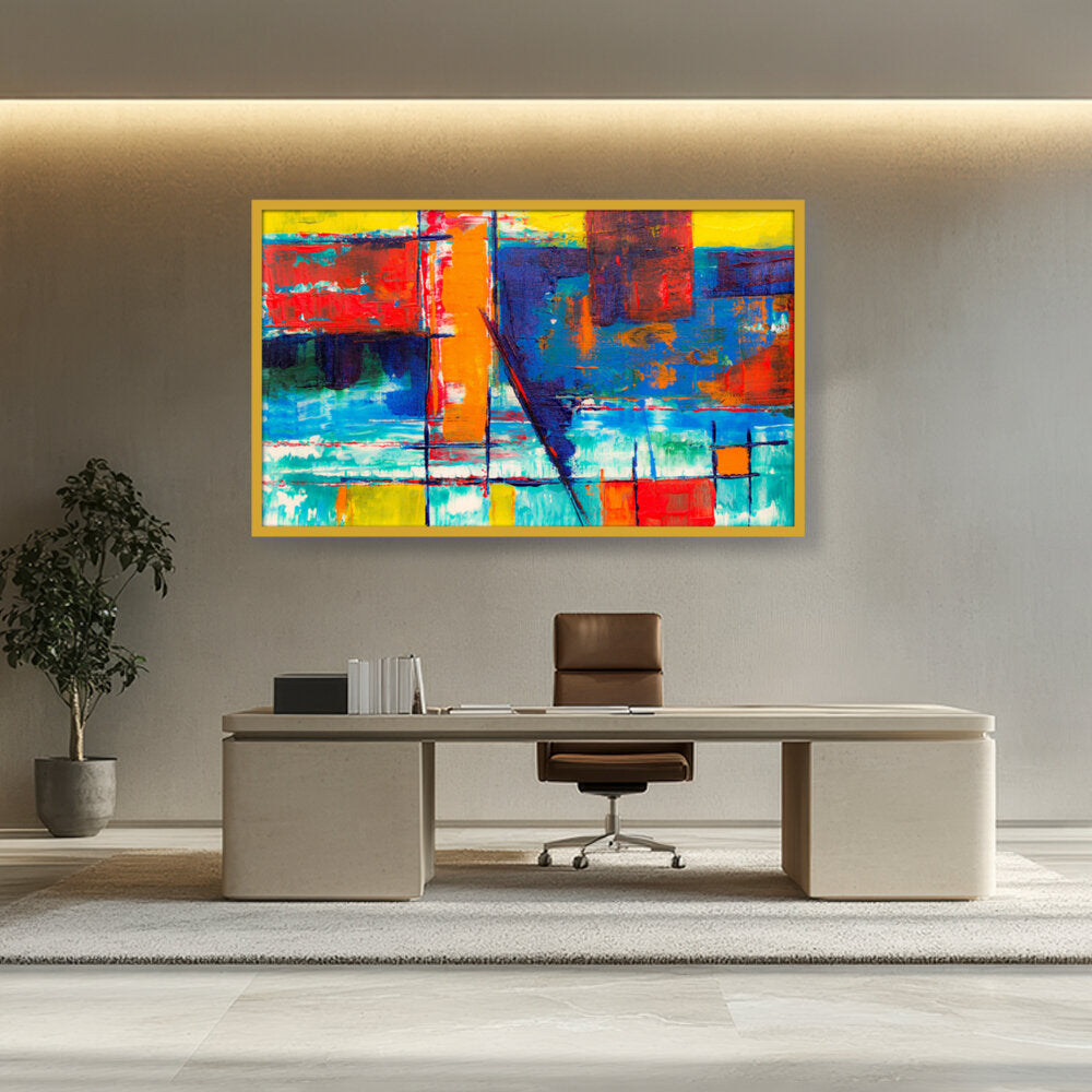 Multicolored Abstract - Framed Canvas