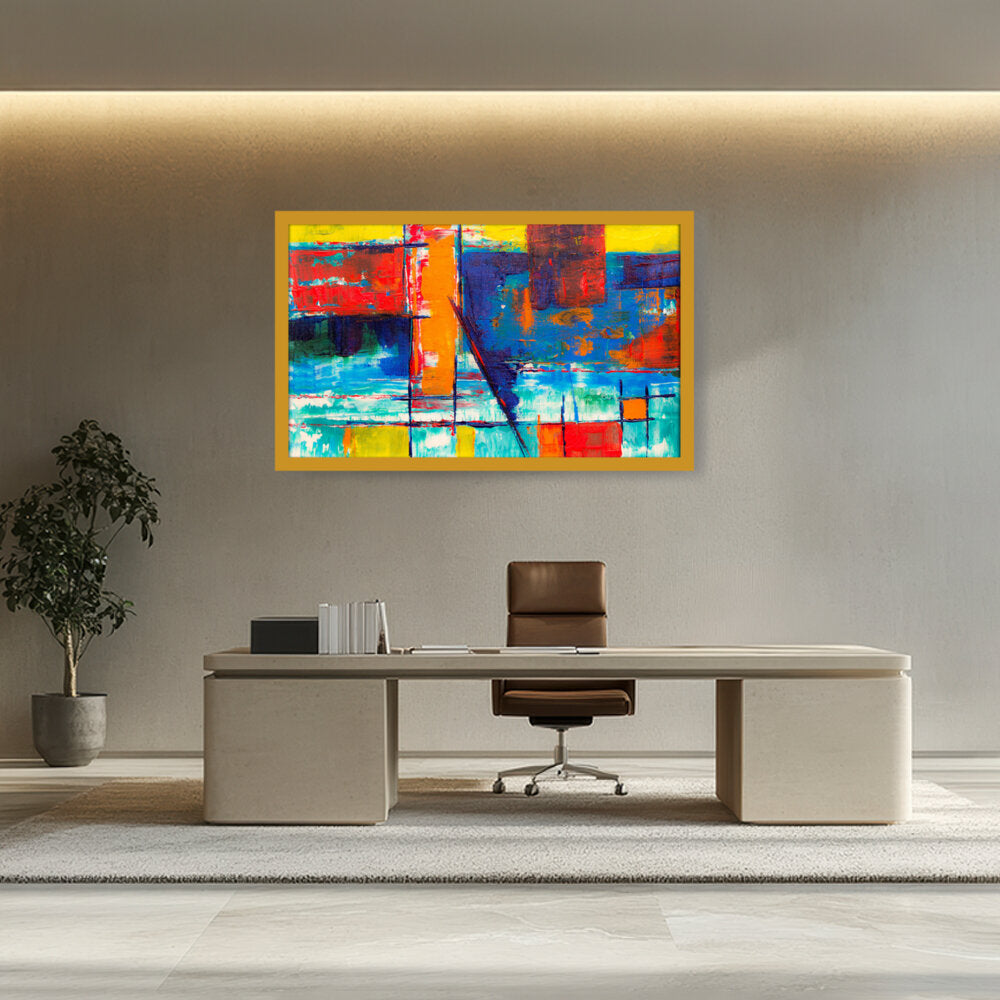 Multicolored Abstract - Framed Canvas