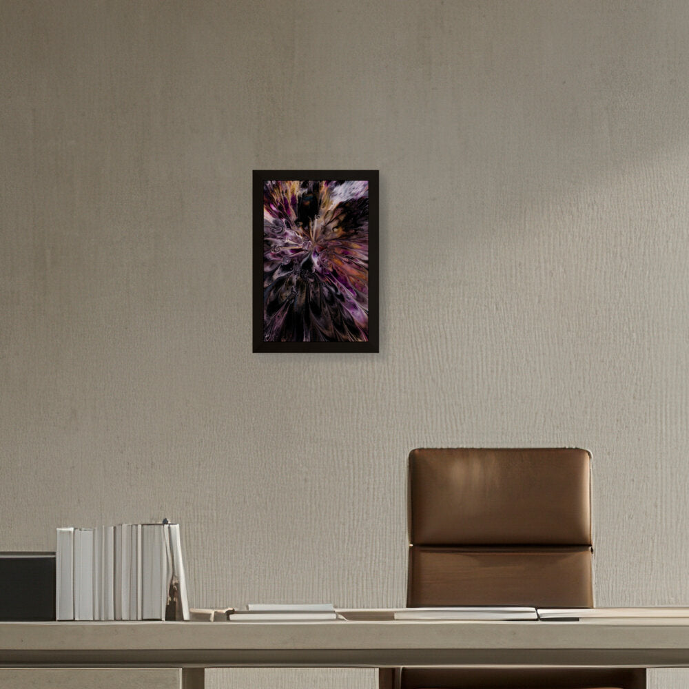 A Floral Artwork. - Framed Canvas