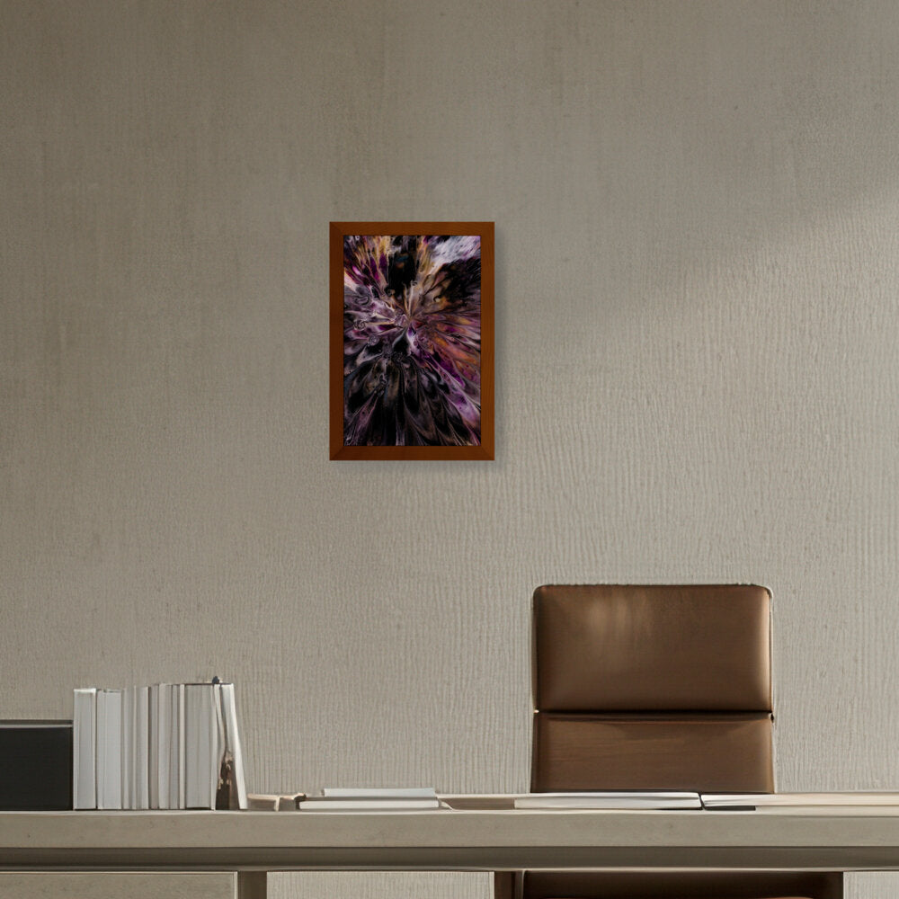 A Floral Artwork. - Framed Canvas