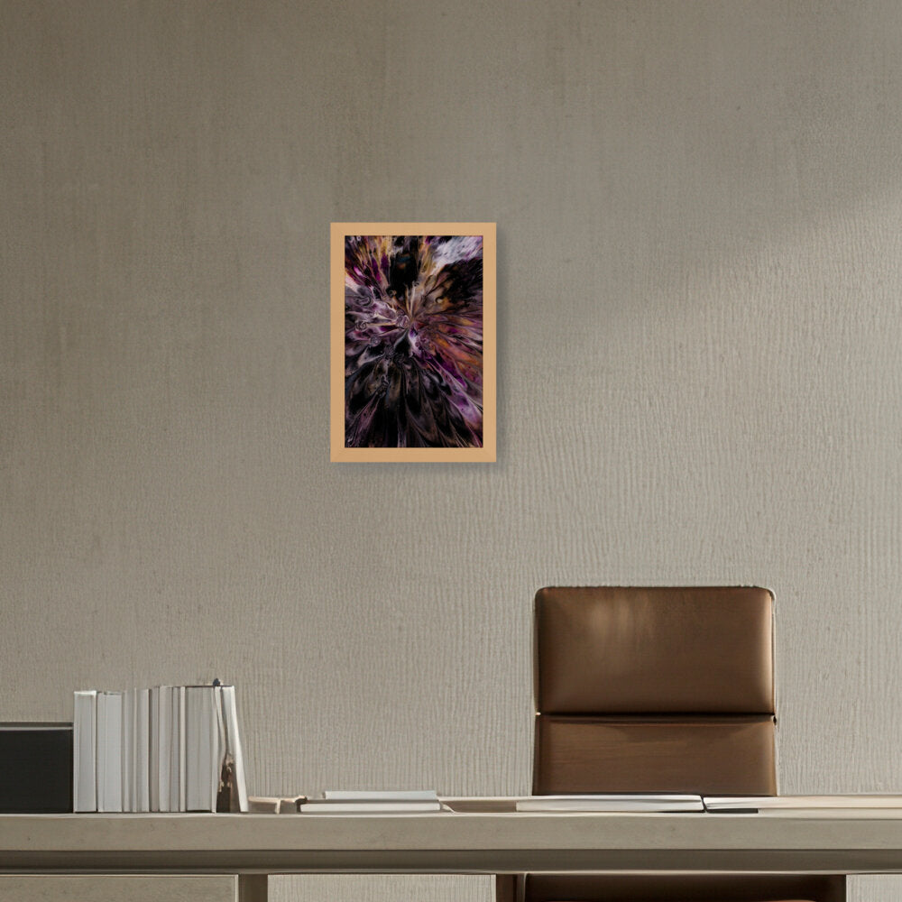 A Floral Artwork. - Framed Canvas