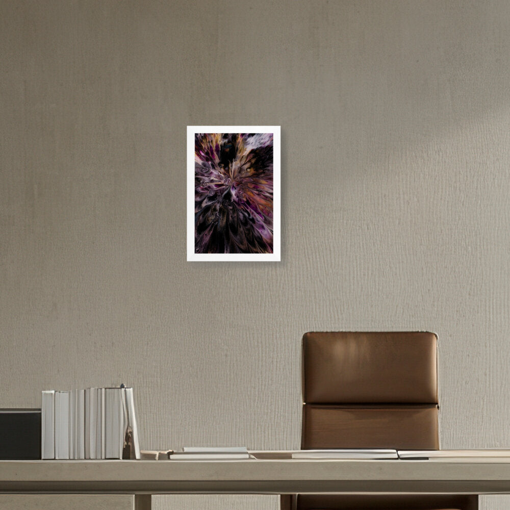 A Floral Artwork. - Framed Canvas