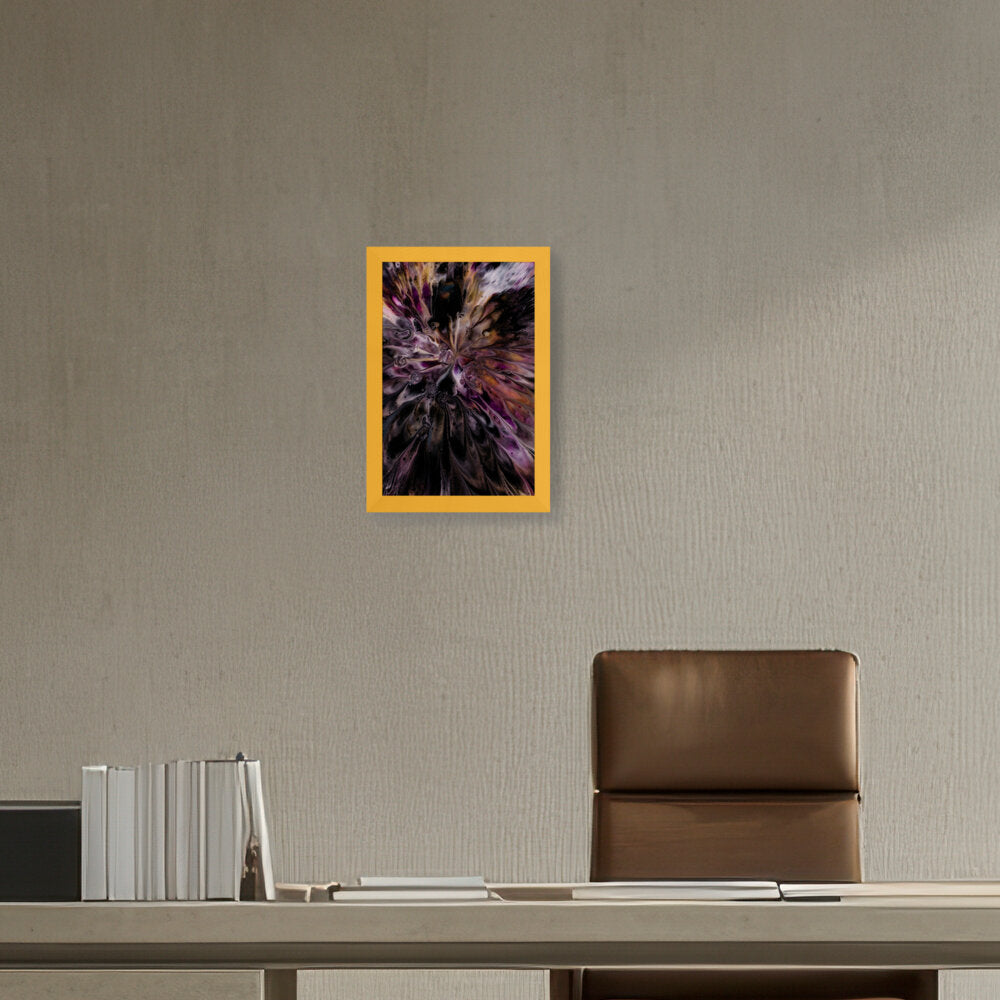 A Floral Artwork. - Framed Canvas