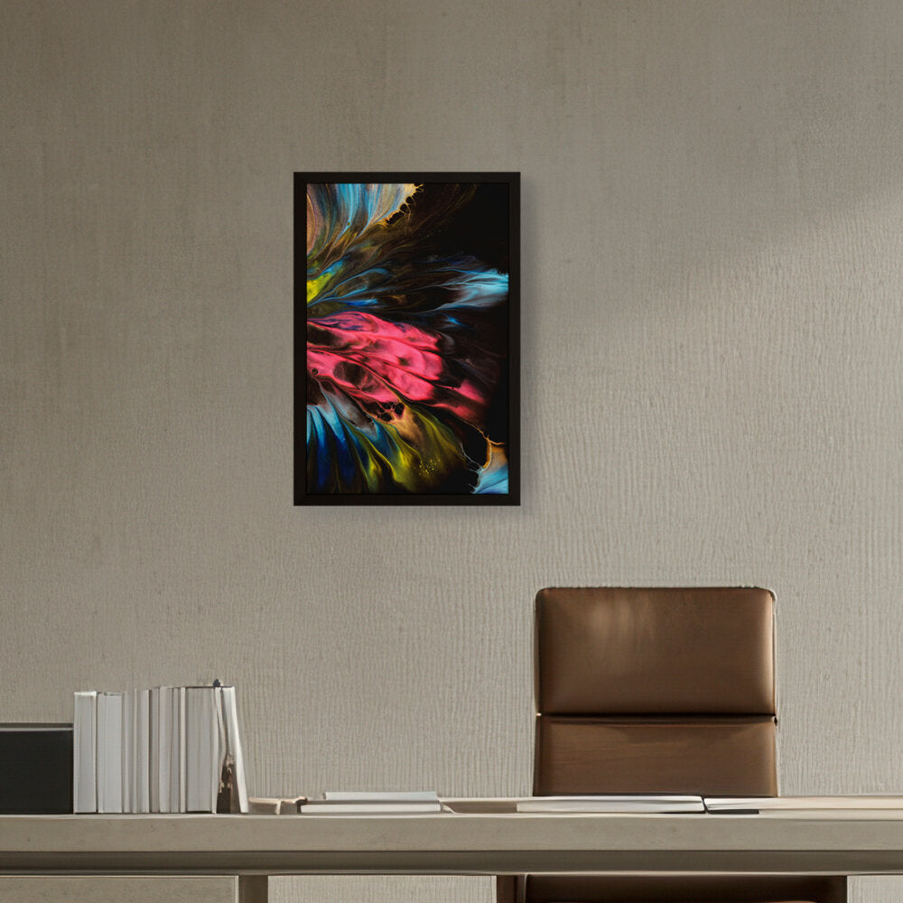 Dynamic Interplay Of Hues - Framed Canvas