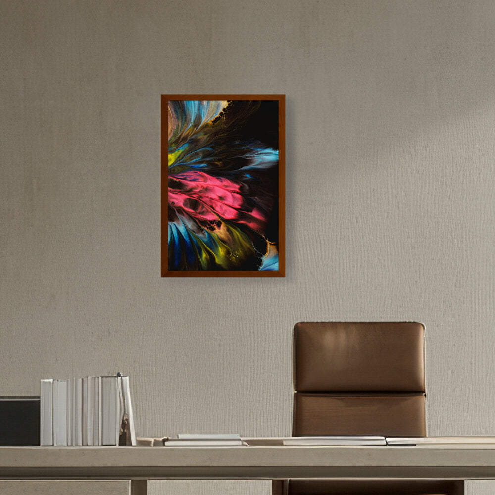 Dynamic Interplay Of Hues - Framed Canvas