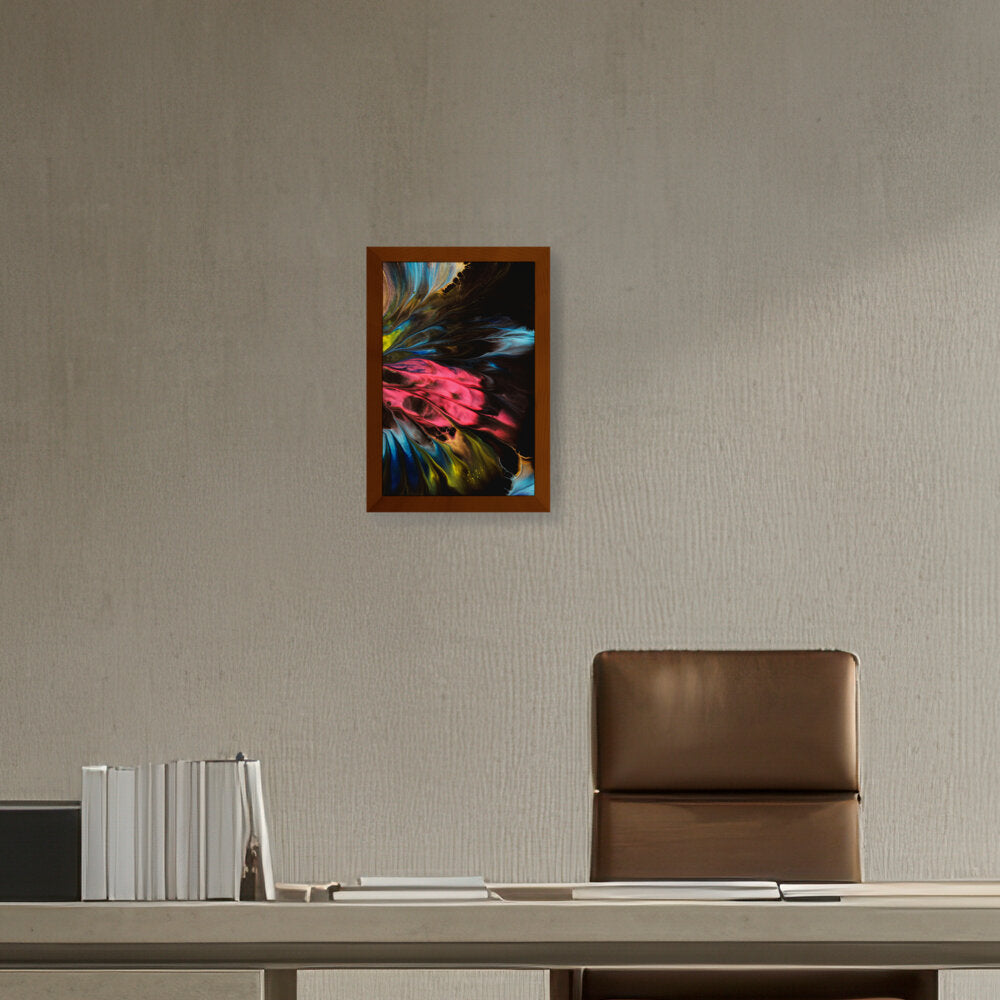 Dynamic Interplay Of Hues - Framed Canvas
