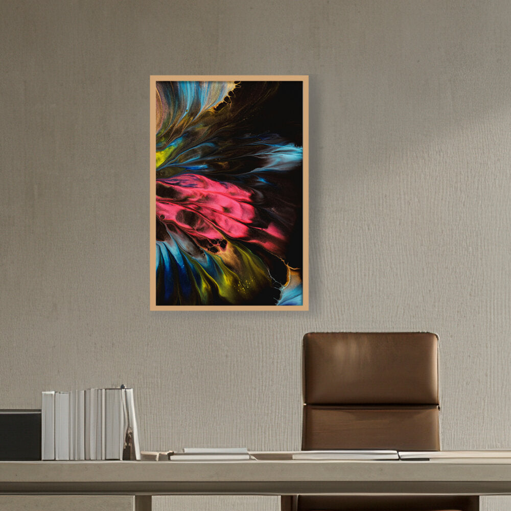 Dynamic Interplay Of Hues - Framed Canvas