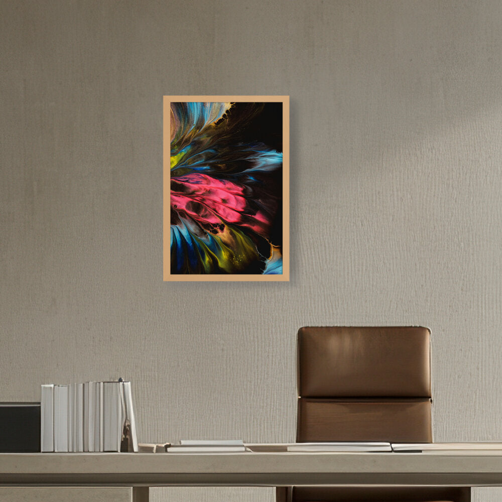 Dynamic Interplay Of Hues - Framed Canvas