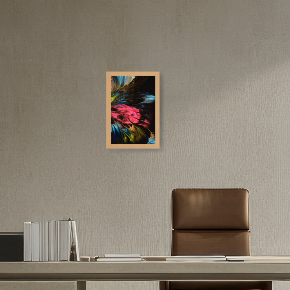 Dynamic Interplay Of Hues - Framed Canvas