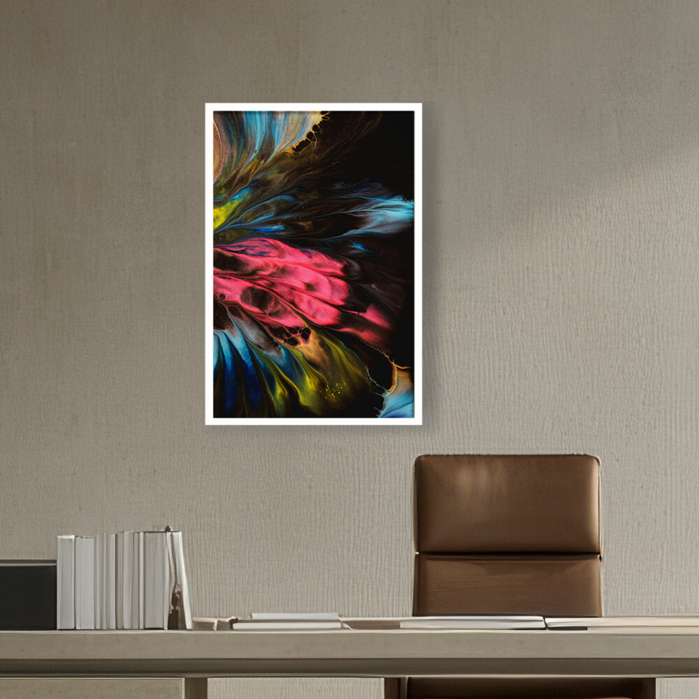 Dynamic Interplay Of Hues - Framed Canvas