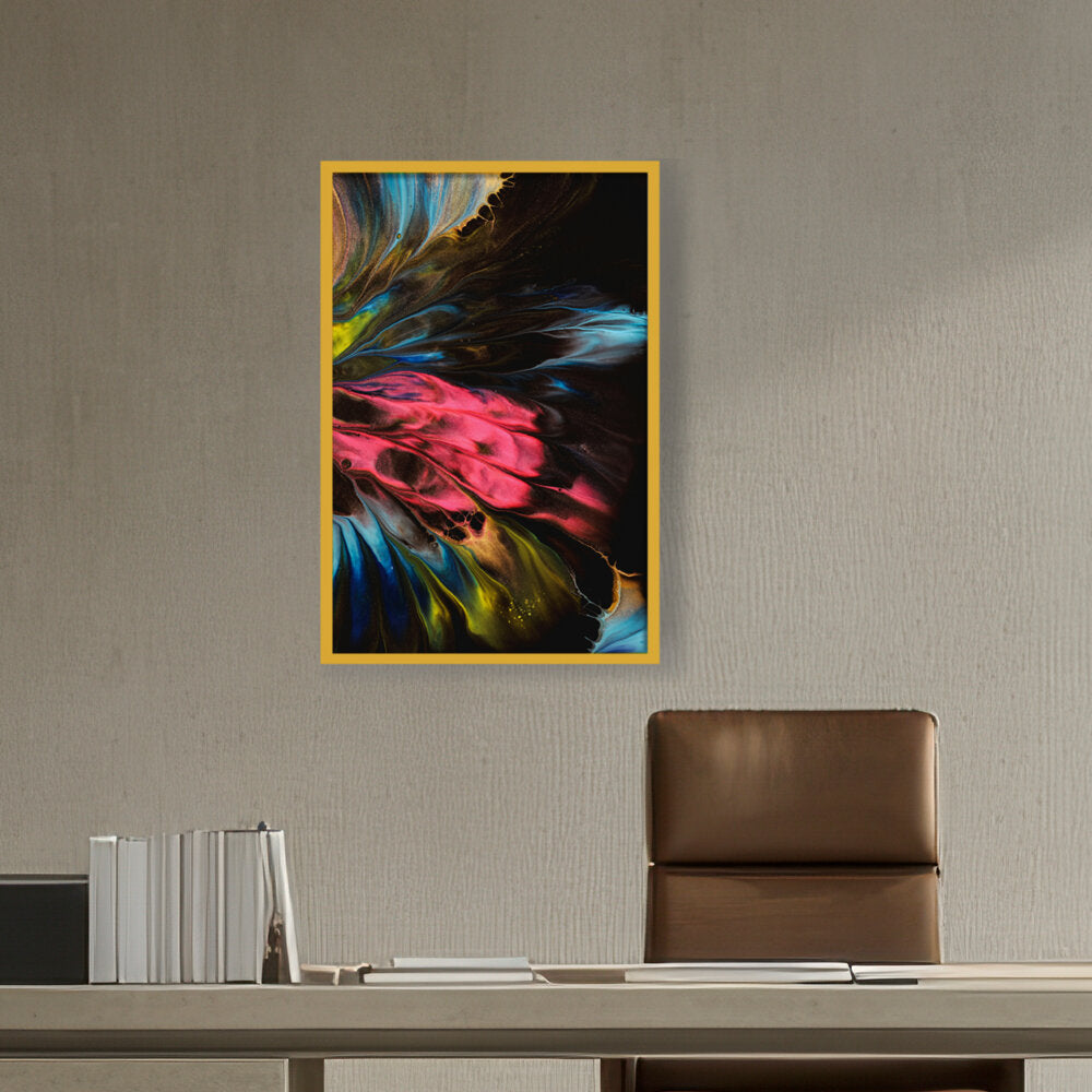 Dynamic Interplay Of Hues - Framed Canvas