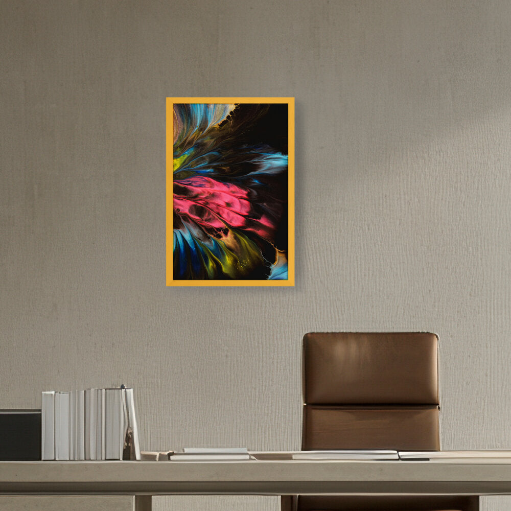 Dynamic Interplay Of Hues - Framed Canvas