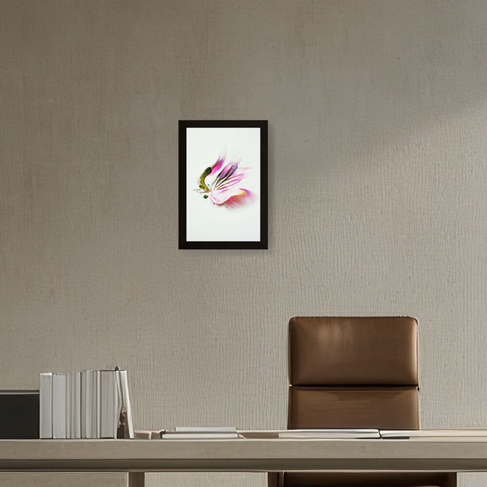 Butterfly Adorned With Flower - Framed Canvas