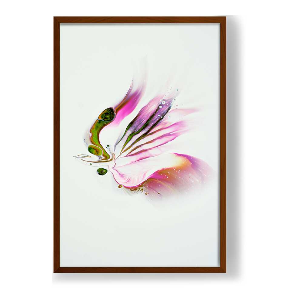 Butterfly Adorned With Flower - Framed Canvas