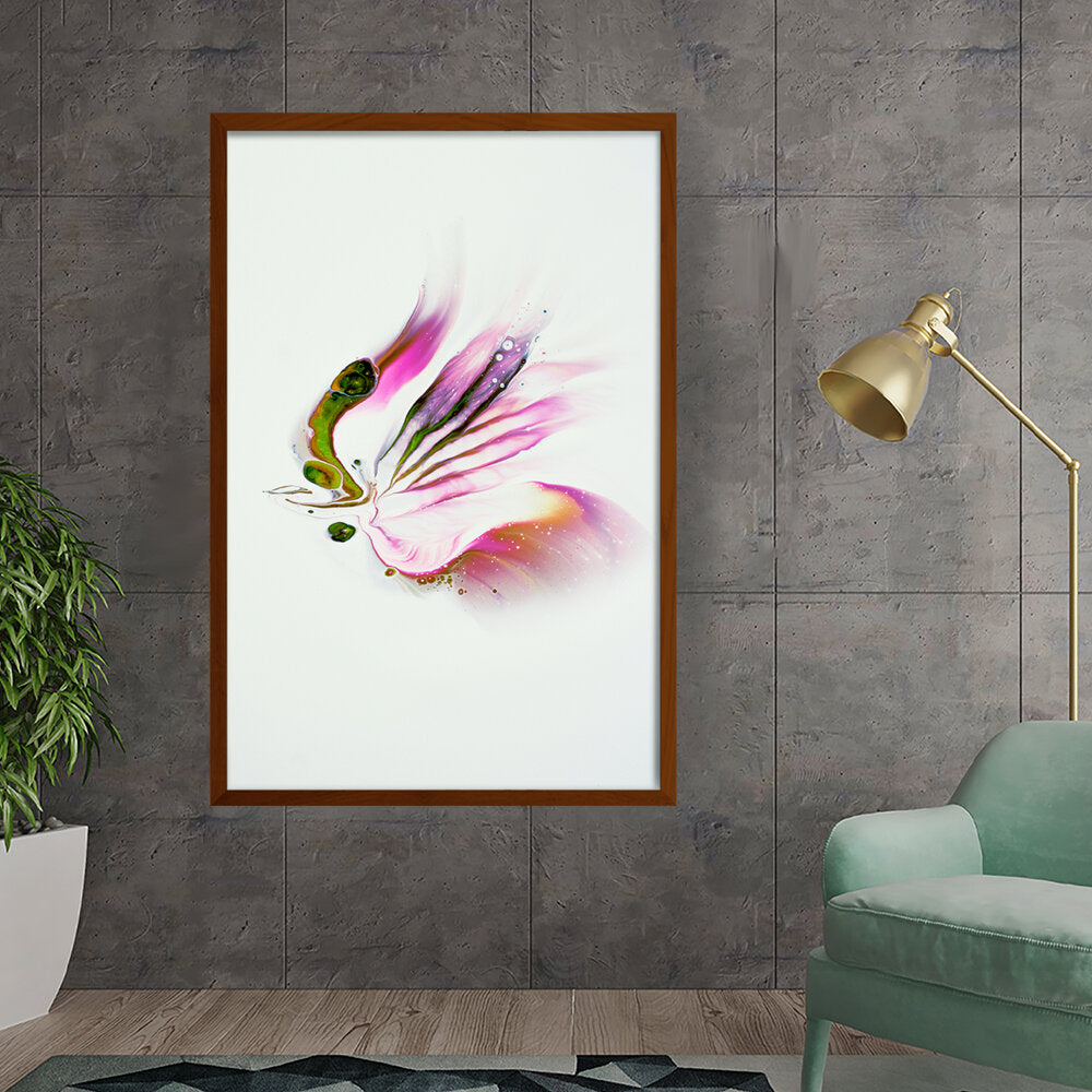 Butterfly Adorned With Flower - Framed Canvas