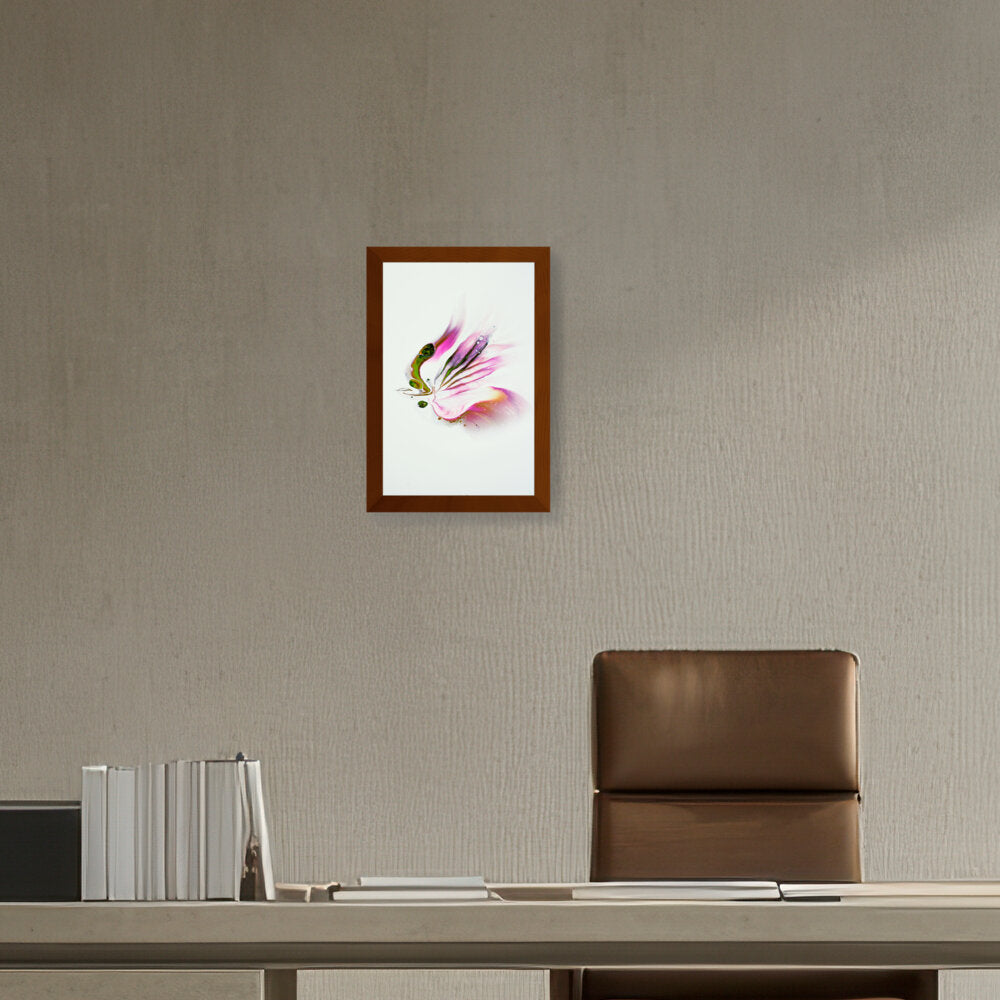 Butterfly Adorned With Flower - Framed Canvas