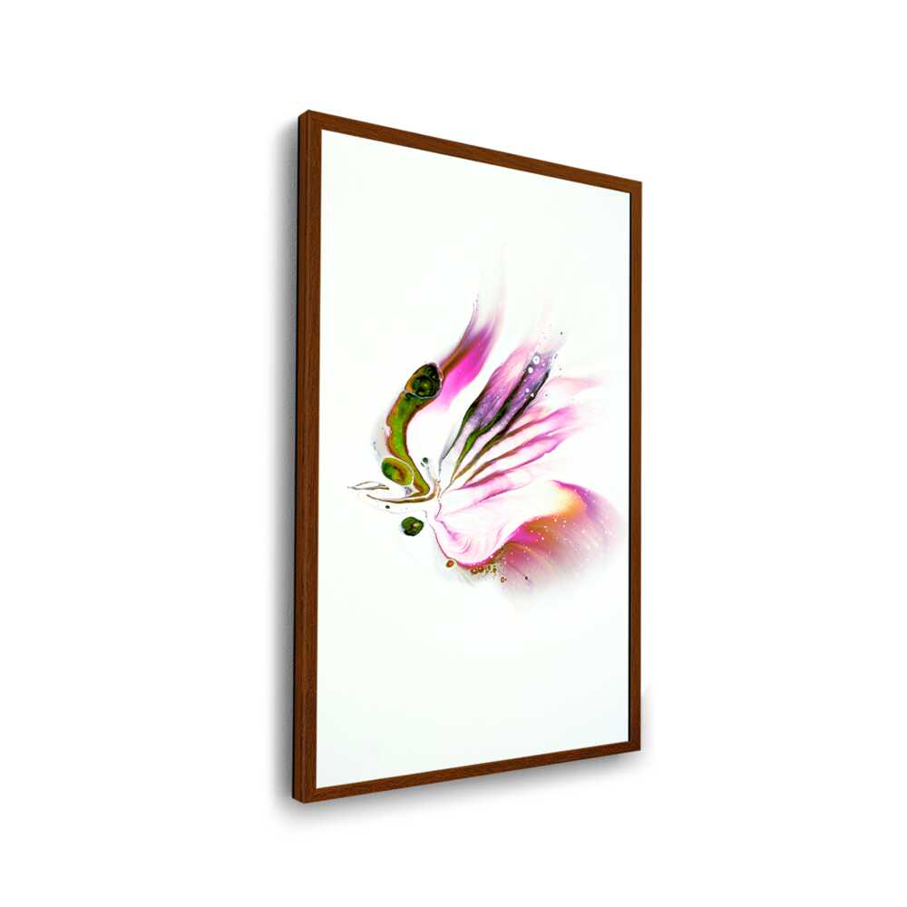 Butterfly Adorned With Flower - Framed Canvas