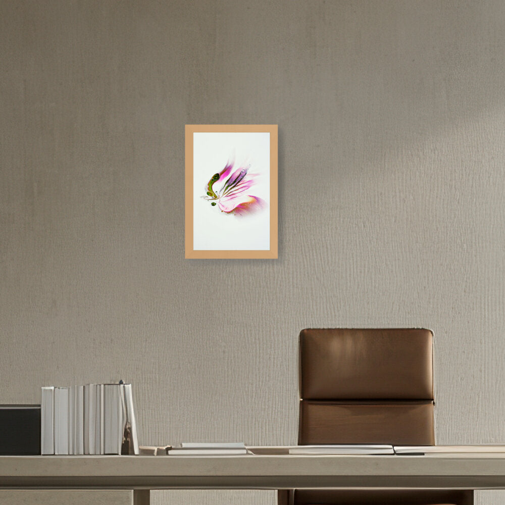 Butterfly Adorned With Flower - Framed Canvas