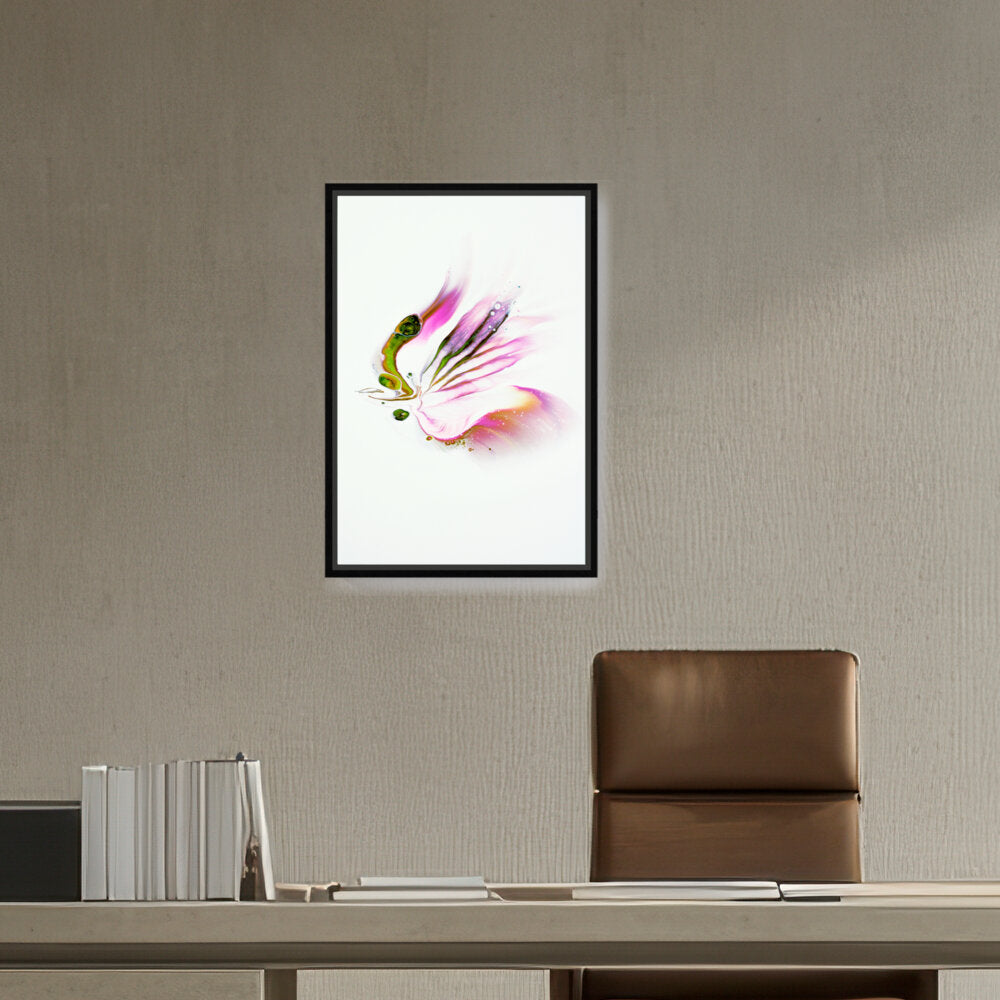 Butterfly Adorned With Flower - FLOATING FRAME