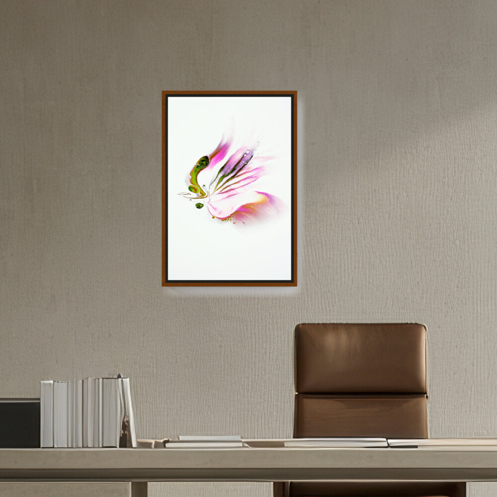 Butterfly Adorned With Flower - FLOATING FRAME