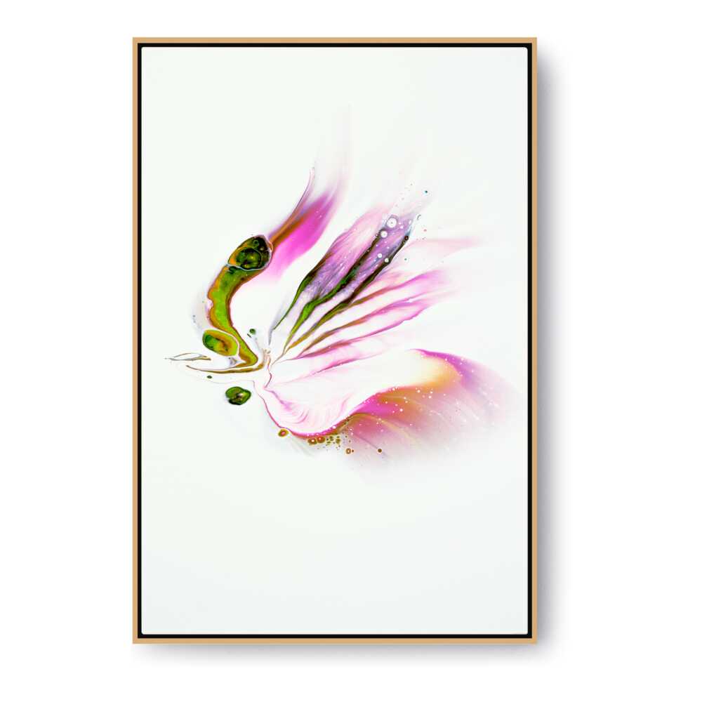 Butterfly Adorned With Flower - FLOATING FRAME