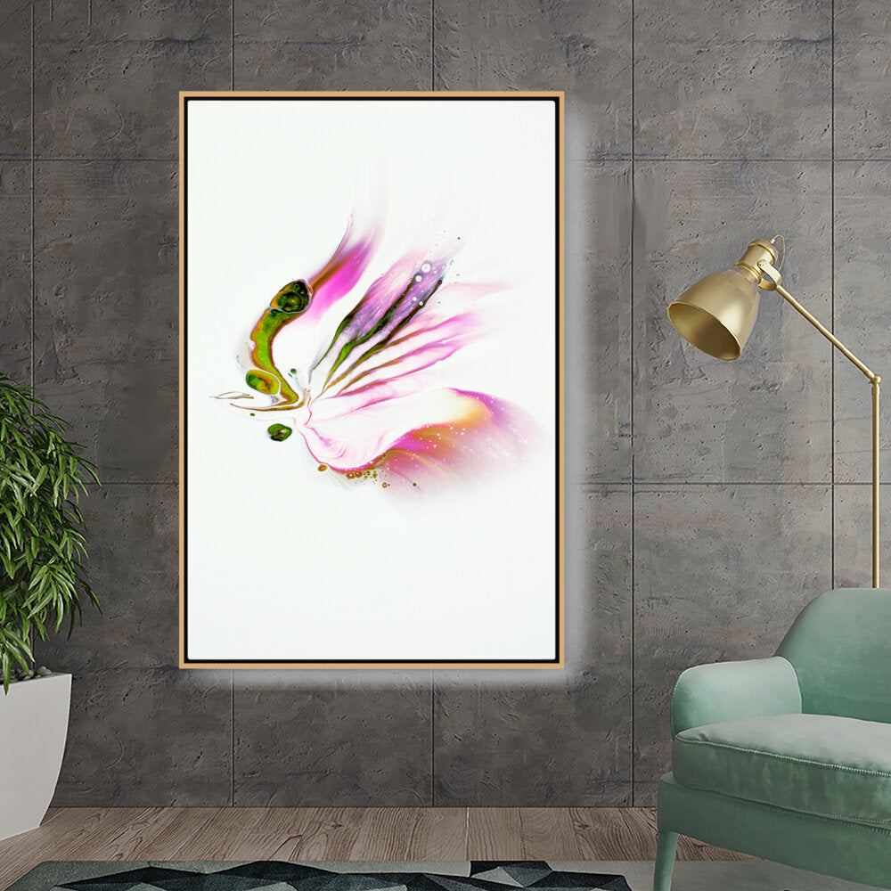 Butterfly Adorned With Flower - FLOATING FRAME