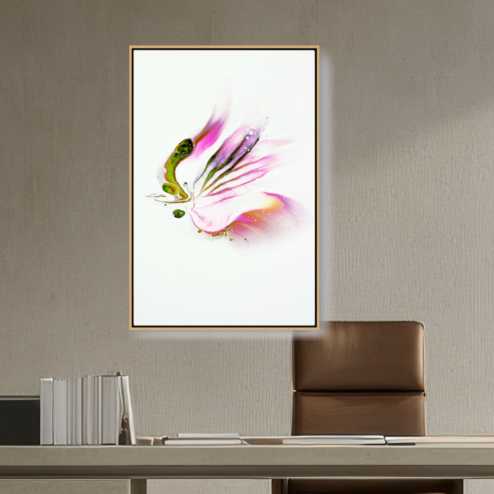 Artist5 - Art - Butterfly Adorned With Flower - FLOATING FRAME