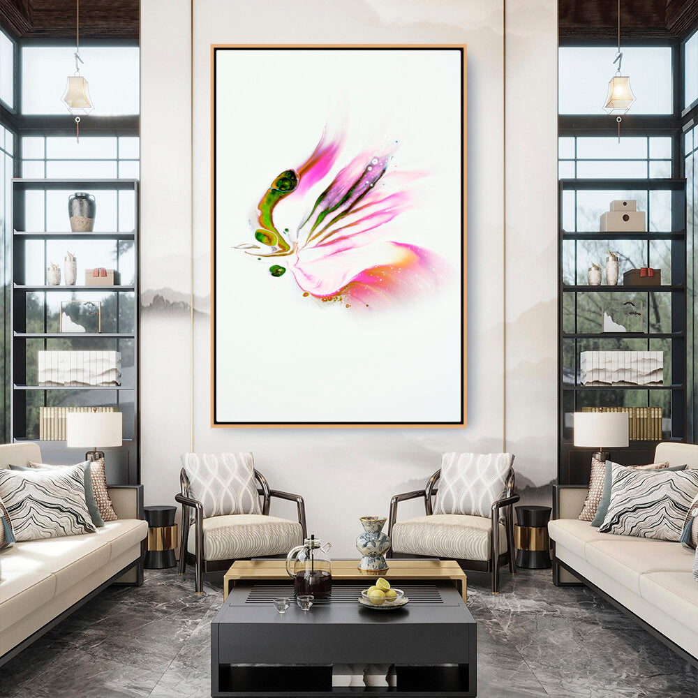 Butterfly Adorned With Flower - FLOATING FRAME