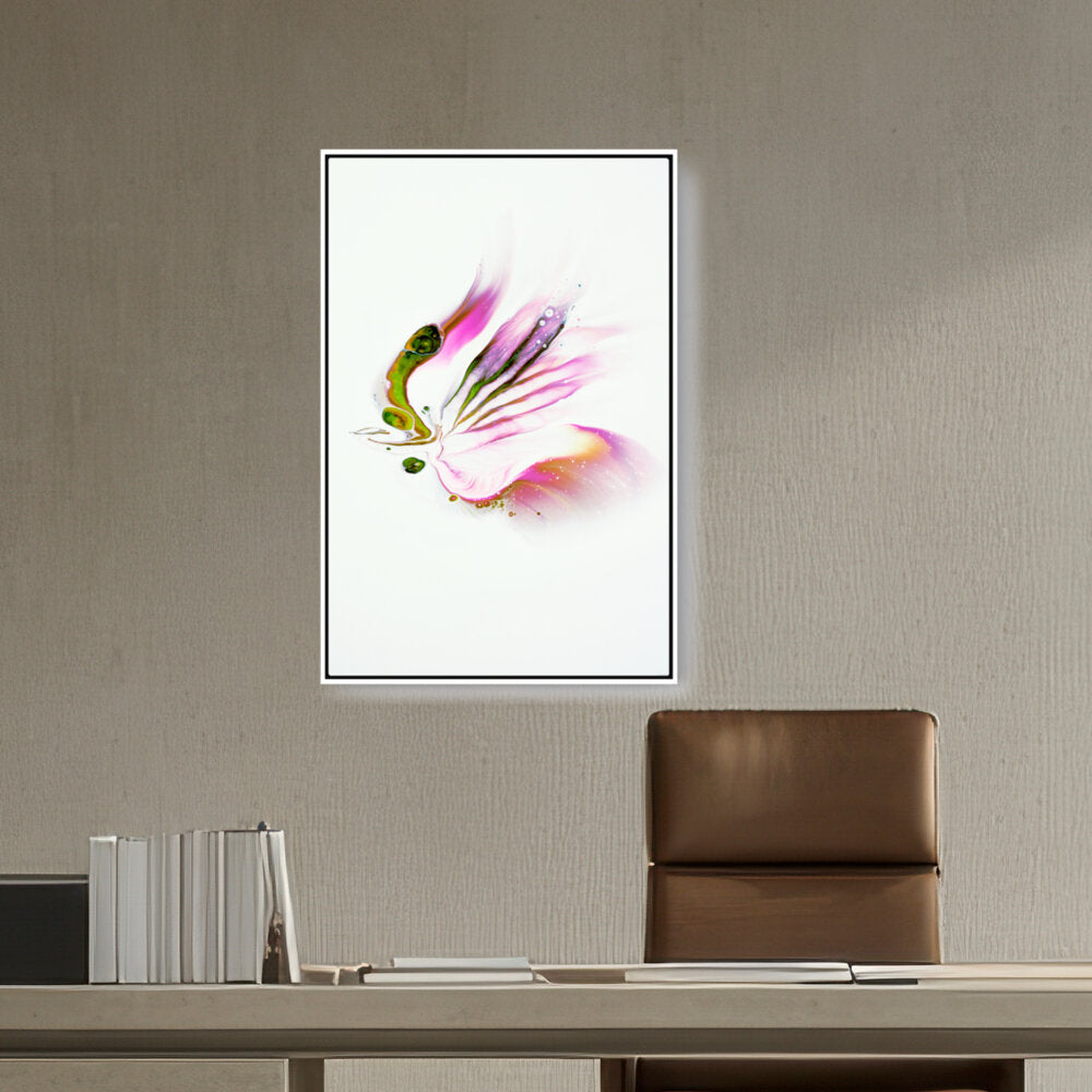 Butterfly Adorned With Flower - FLOATING FRAME