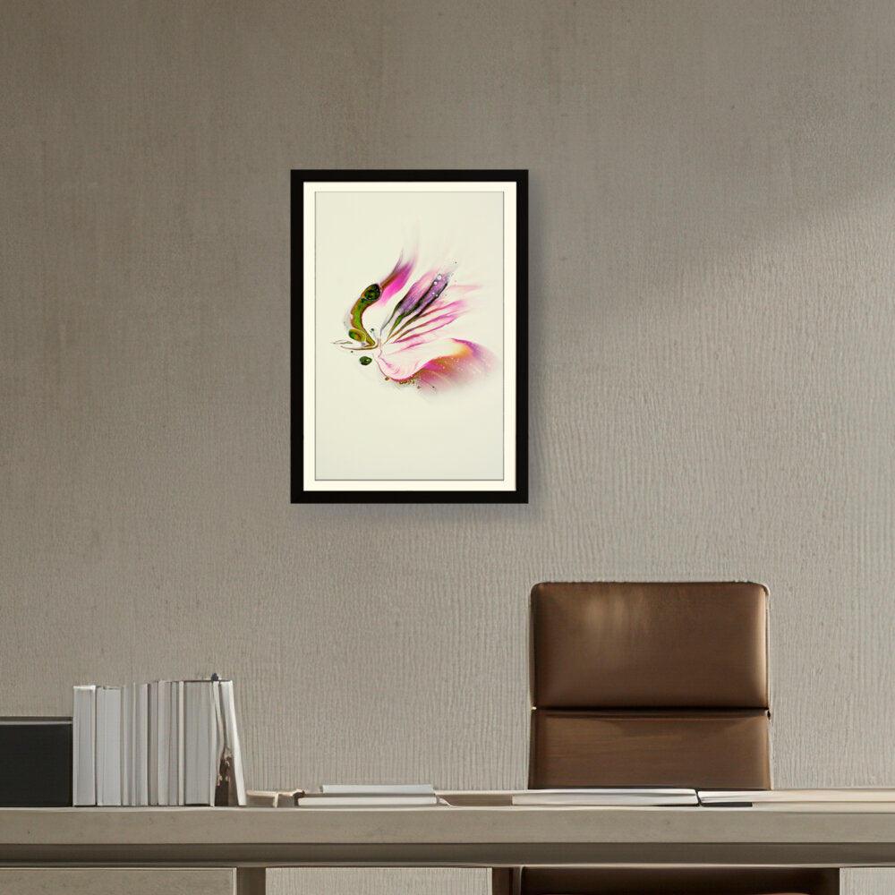 Butterfly Adorned With Flower - WALL MOUNT FRAME