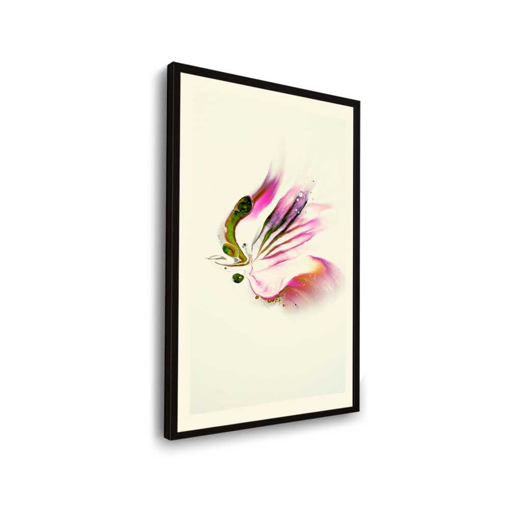 Butterfly Adorned With Flower - WALL MOUNT FRAME